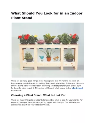 What Should You Look for in an Indoor Plant Stand
