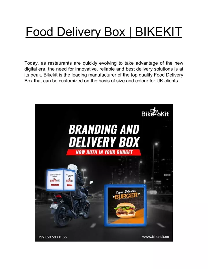 food delivery box bikekit