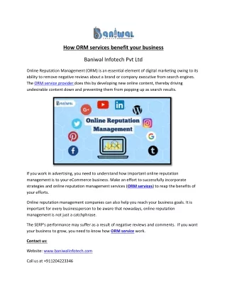 how orm services benefit your business