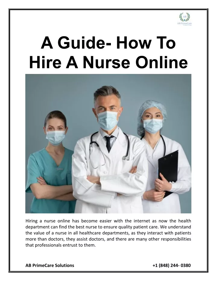 a guide how to hire a nurse online