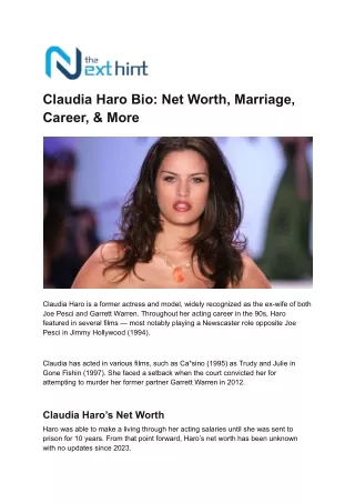 Claudia Haro Bio: Net Worth, Marriage, Career, & More