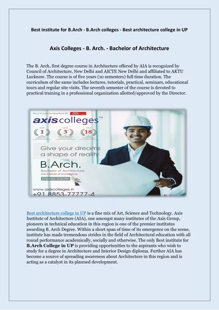 PPT - Axis Colleges - Best Architecture College In UP PowerPoint ...