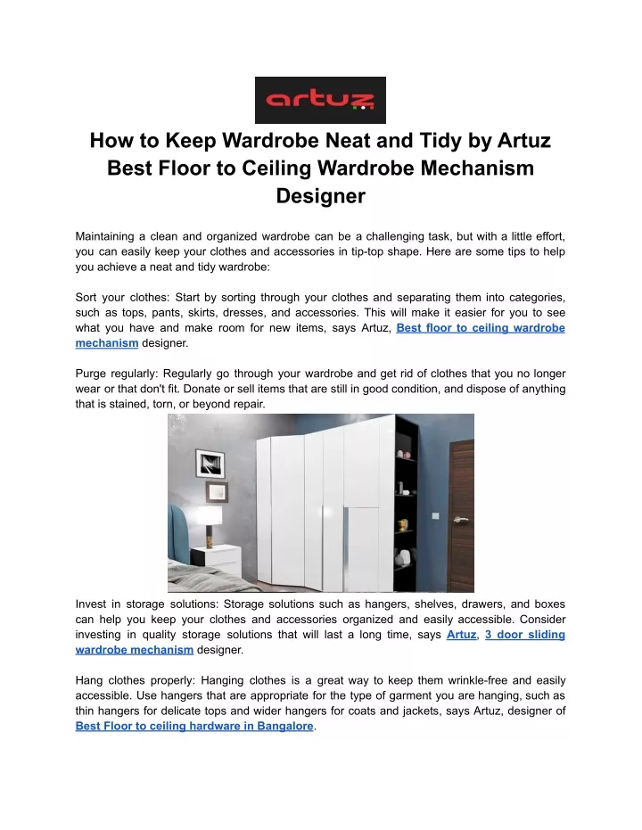 how to keep wardrobe neat and tidy by artuz best