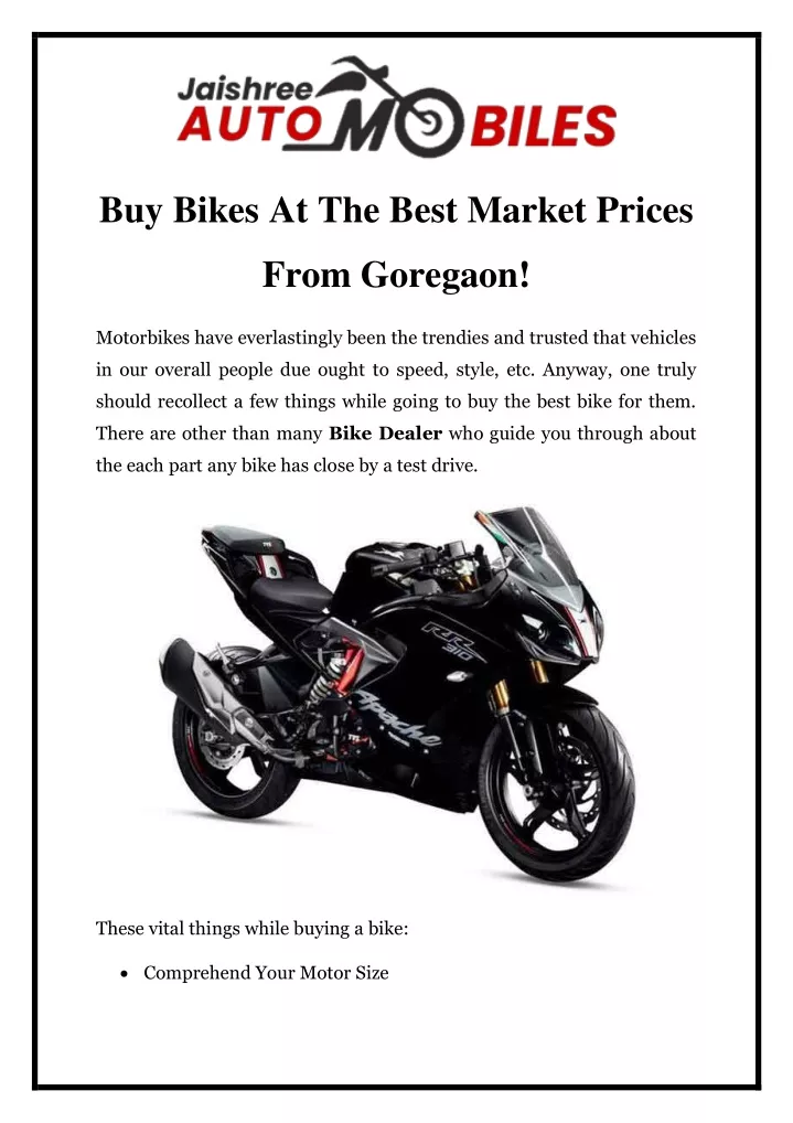 buy bikes at the best market prices