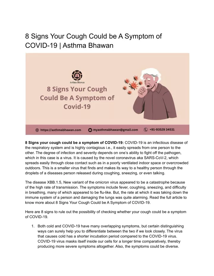 8 signs your cough could be a symptom of covid