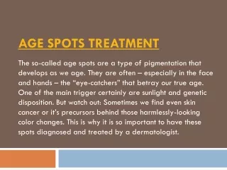 Age Spots Treatment