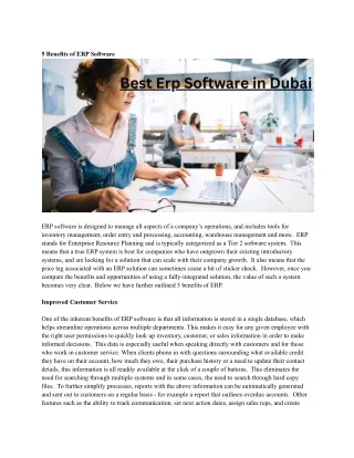 5 benefits of erp software