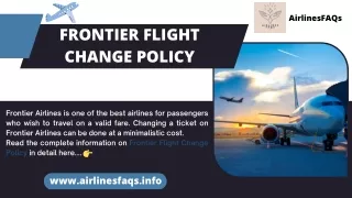 Frontier Flight Change Policy | Flight Change |  1-888-982-1907