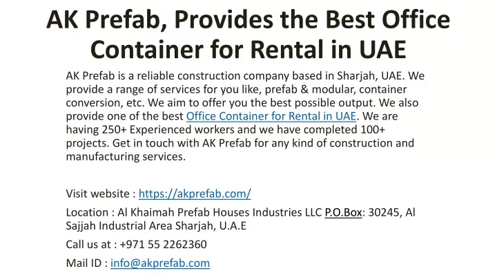 ak prefab provides the best office container