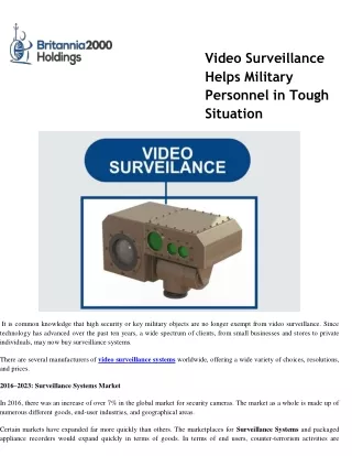 Video Surveillance Helps Military Personnel in Tough Situation