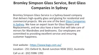 bromley simpson glass service best glass