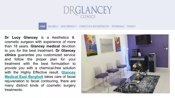 dr lucy glancey is a aesthetics cosmetic surgeon