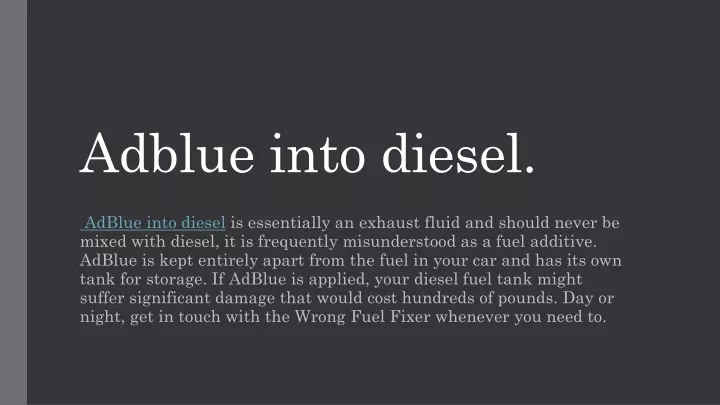 adblue into diesel
