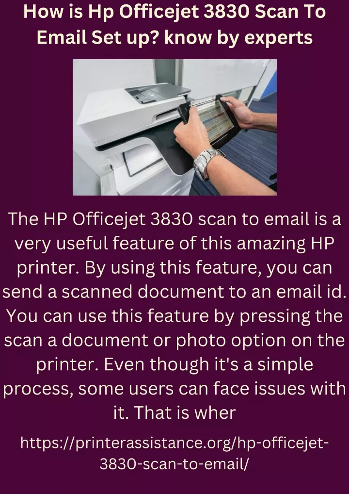 how is hp officejet 3830 scan to email