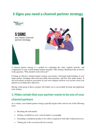 5 signs you need a channel partner strategy