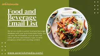Food & Beverages Email List - 100%  verified data