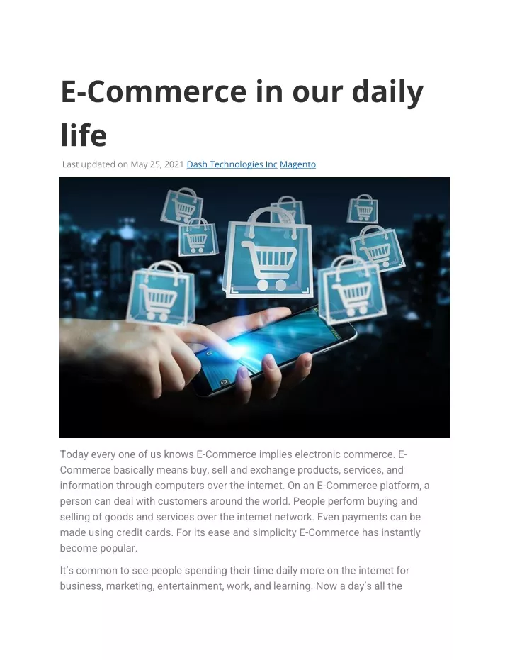 e commerce in our daily life last updated
