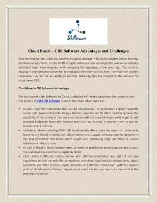 Cloud Based – CBS Software Advantages and Challenges