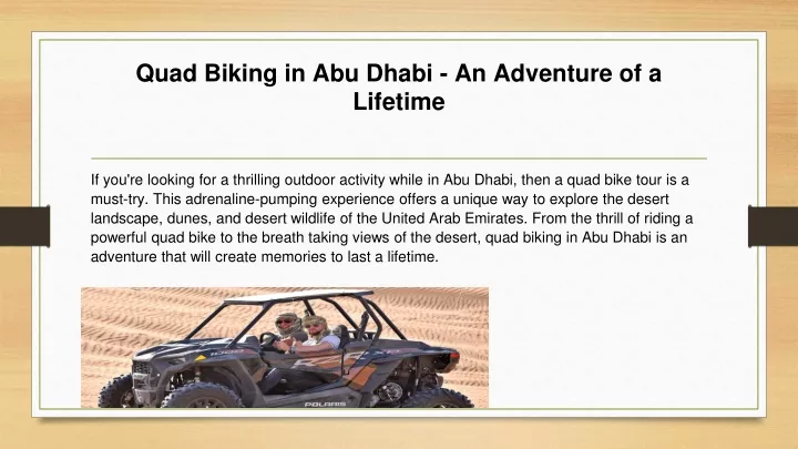 quad biking in abu dhabi an adventure of a lifetime