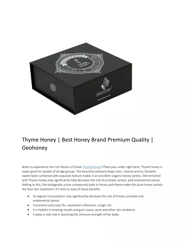 thyme honey best honey brand premium quality