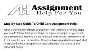 step by step guide to child care assignment help