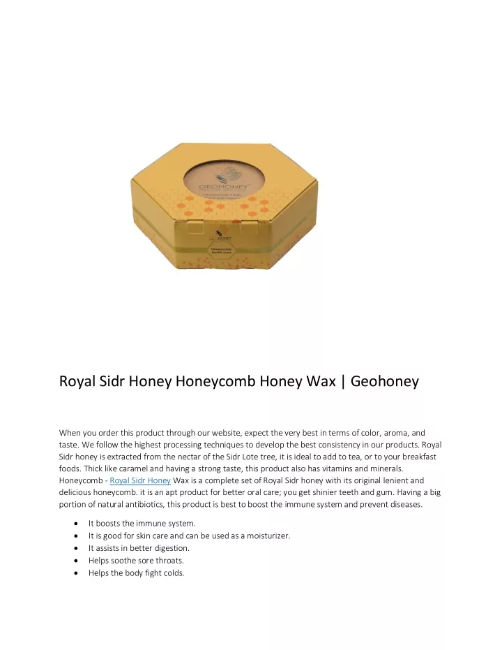 royal sidr honey honeycomb honey wax geohoney