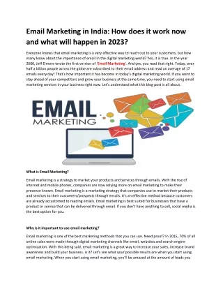Email Marketing in India How does it work now and what will happen in 2023