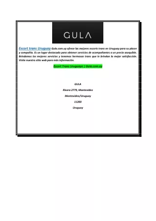 Escort Trans Uruguaya Gula.com.uy