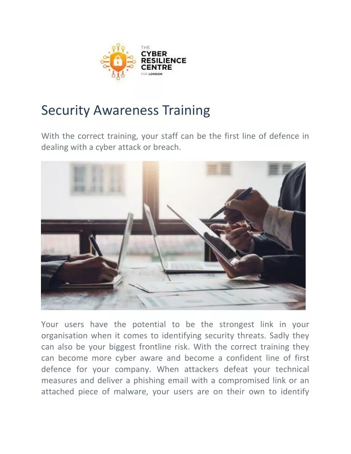 security awareness training with the correct