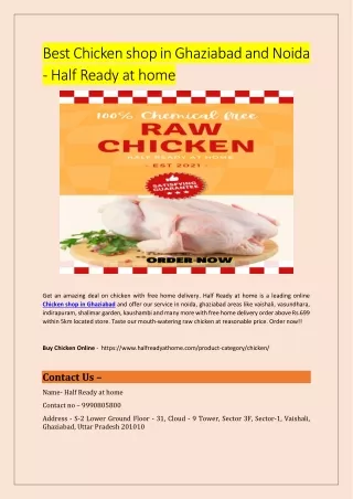 Best Chicken shop in Ghaziabad and Noida - Half Ready at home