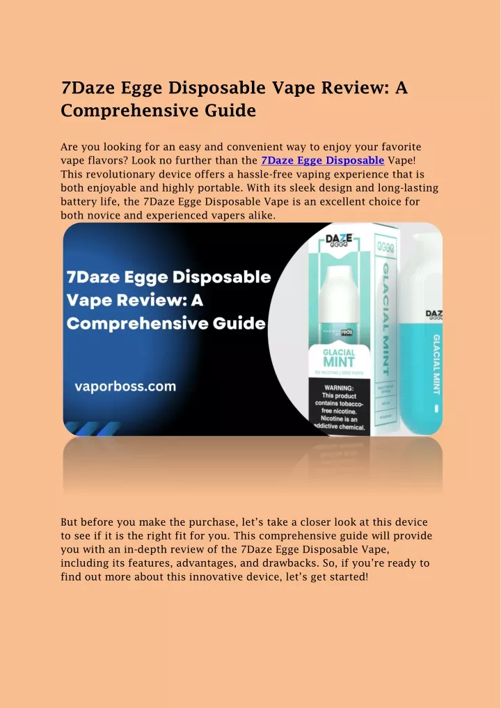 7daze egge disposable vape review a comprehensive