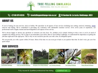 Professional Tree Felling Umhlanga
