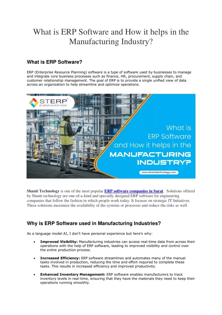 what is erp software and how it helps