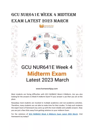 GCU NUR641E Week 4 Midterm Exam Latest 2023 March
