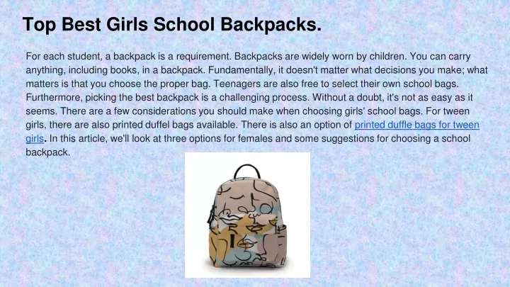 top best girls school backpacks