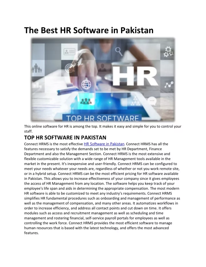 the best hr software in pakistan