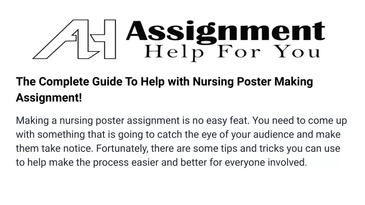 the complete guide to help with nursing poster