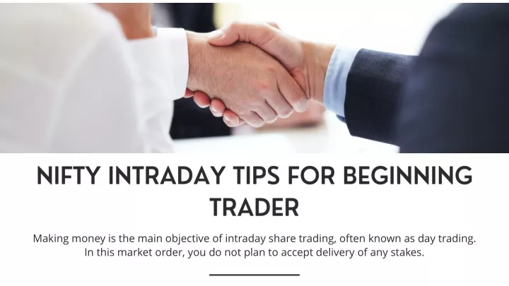 nifty intraday tips for beginning trader