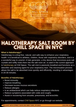 Halotherapy Salt Room by Chill Space in NYC