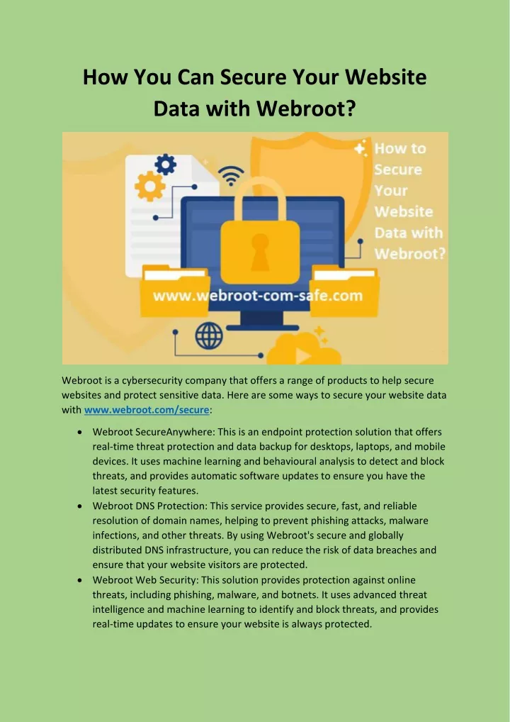 how you can secure your website data with webroot