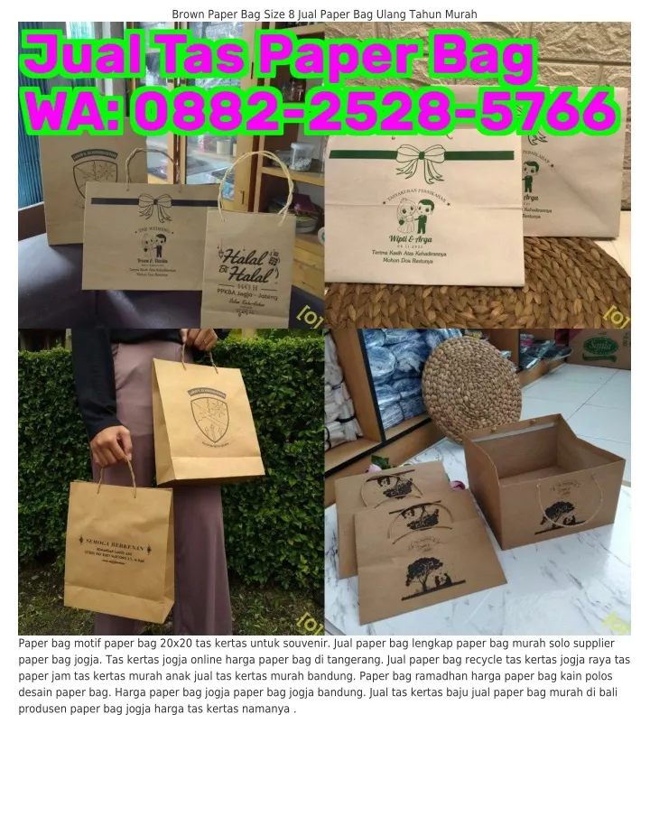 brown paper bag size 8 jual paper bag ulang tahun