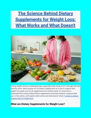 The Science Behind Dietary Supplements for Weight Loss: What Works and What Does