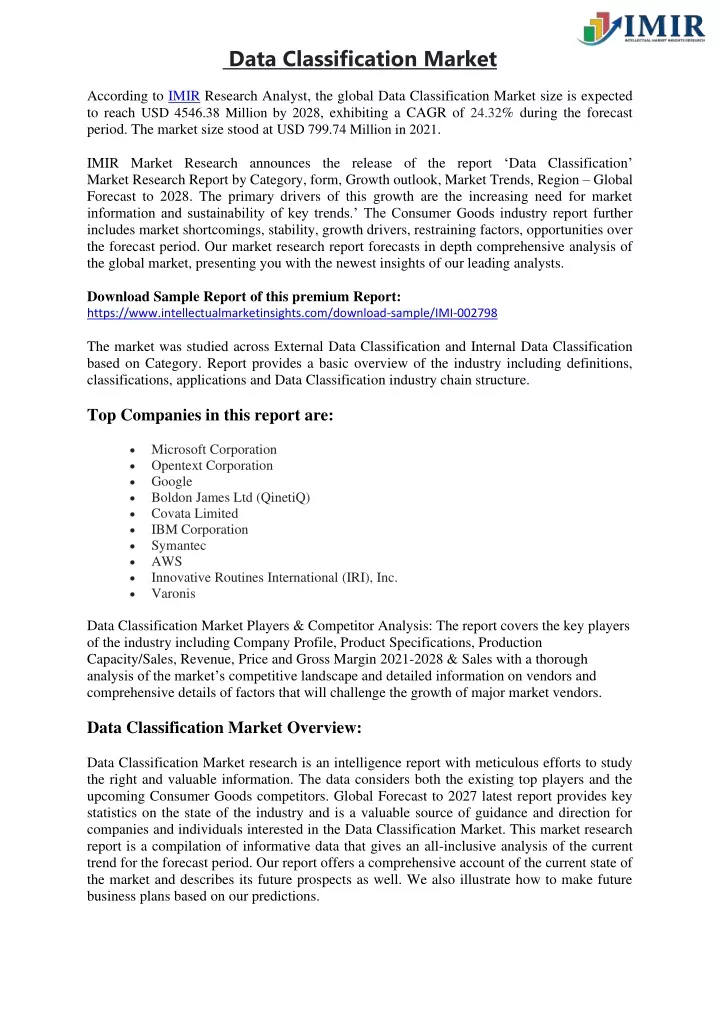 data classification market