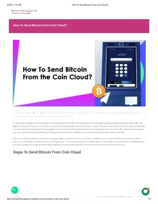 How To Send BTC From Coin Cloud? 1800-248-1516