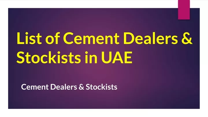 list of cement dealers stockists in uae