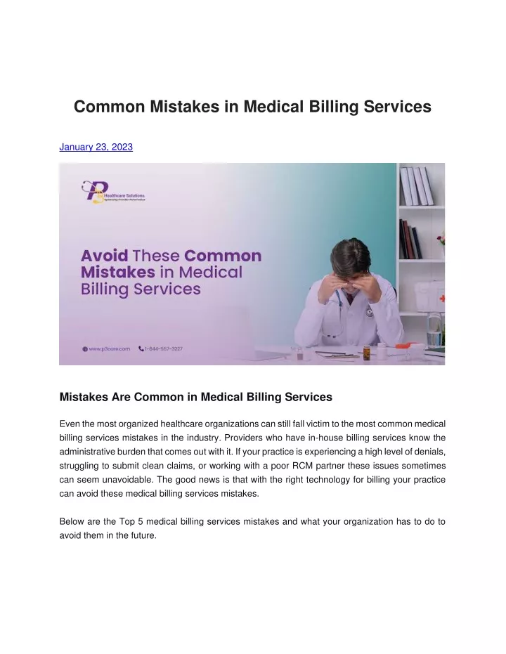 common mistakes in medical billing services