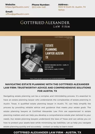 Navigating Estate Planning with the Gottfried Alexander Law Firm: Trustworthy Ad