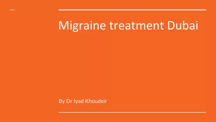 migraine treatment dubai