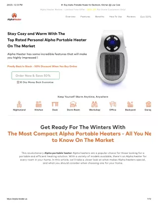 Buy Alpha Portable Heater for Bedroom, Kitchen @ Low Cost