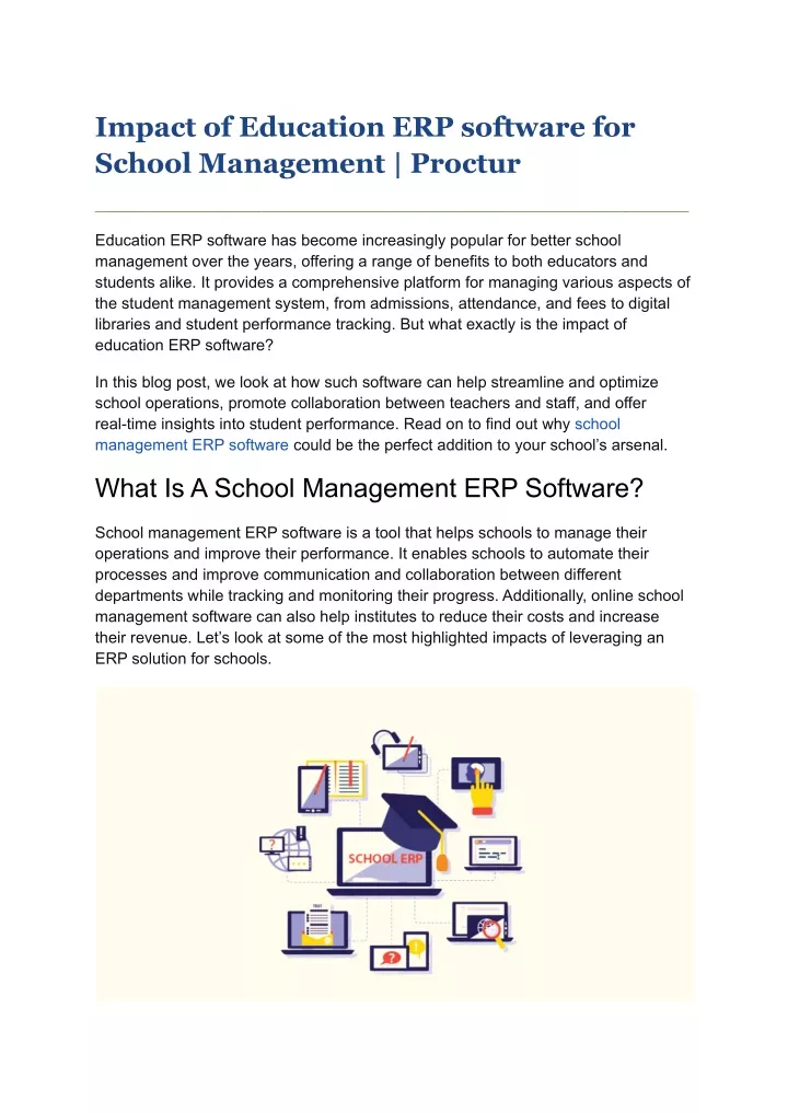 impact of education erp software for school